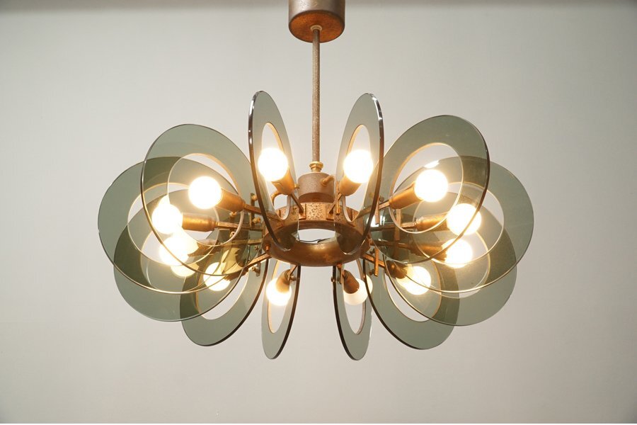 Fontana arte(フォンタナアルテ) Gino Paroldo ヴィンテージシャンデリア 照明 yamagiwa ヤマギワ ジオ・ポンティ