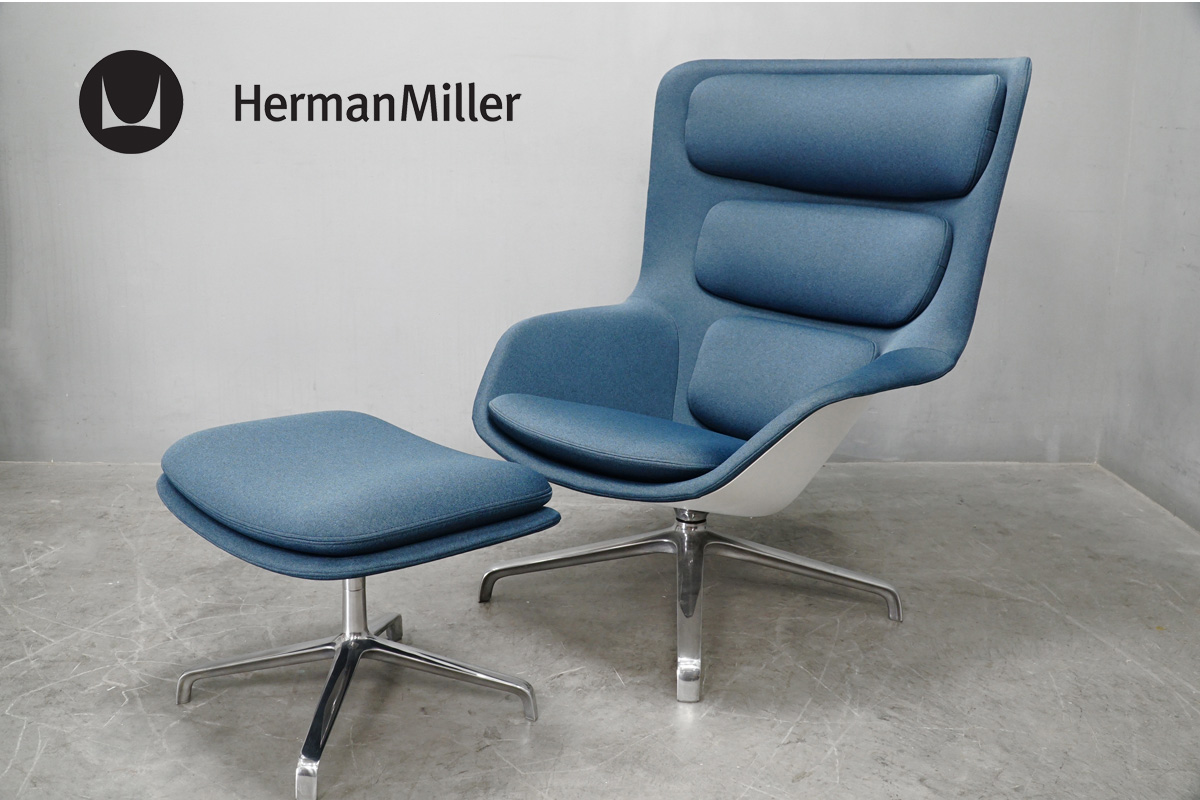 HermanMiller(ハーマンミラー) Striad(ストライアド)ハイバックラウンジチェア＆オットマンセット