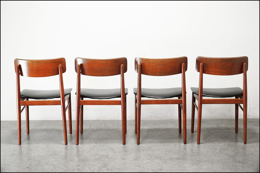 北欧 デンマーク製 ヴィンテージ家具 ダイニングチェア4脚