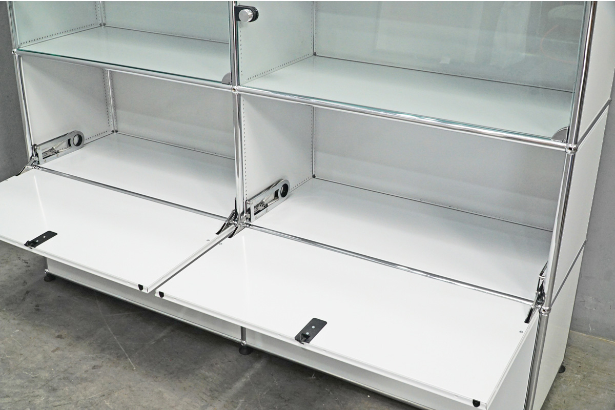 USM Haller system (ユーエスエム ハラー) 2列 5段 キャビネット シェルフ　開閉時