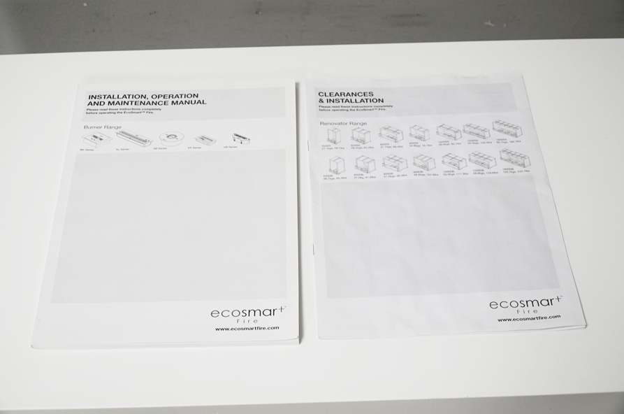 取扱説明書|EcoSmartFire(エコスマートファイヤー)暖炉