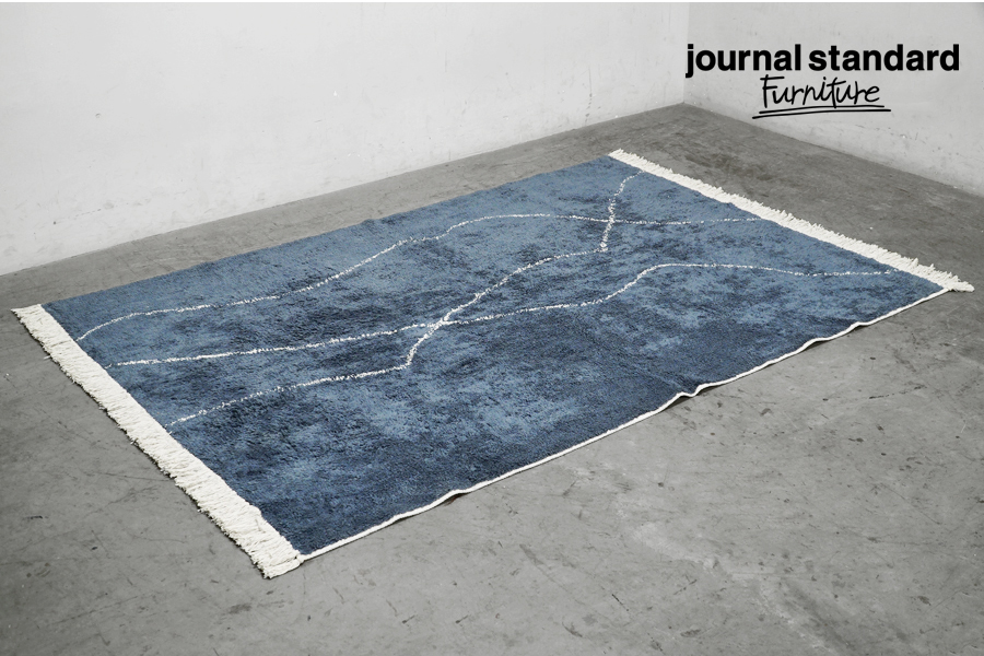journal standard Furniture(ジャーナルスタンダードファニチャー)  SAFI RUG(サフィ ラグ) ネイビー マット 絨毯 140×200cm　アドア東京