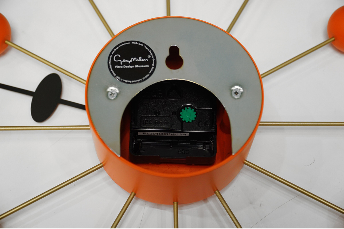 Vitra.(ヴィトラ) ボールクロック オレンジ 掛け時計 ウォールクロック ジョージ・ネルソン　ムーブメント