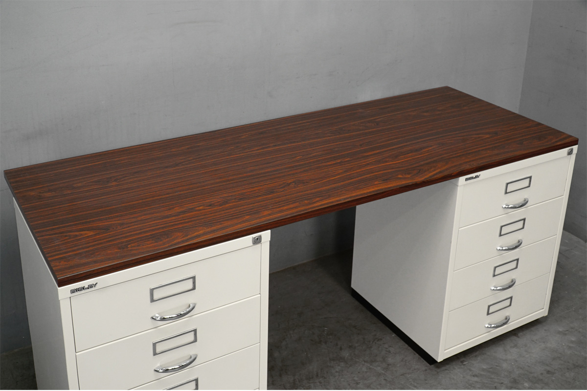 BISLEY(ビスレー) 両袖デスクセット F4 スチールキャビネット 天板