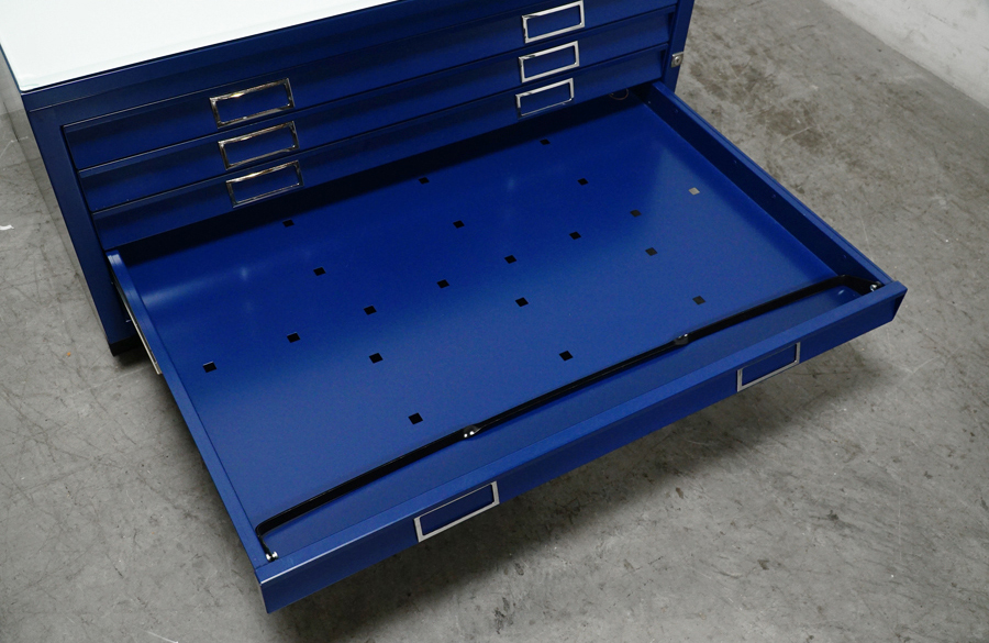 BISLEY(ビスレー)  FCB43 A1サイズ ファイルキャビネット マップケース 5段 ブルー　アドア東京