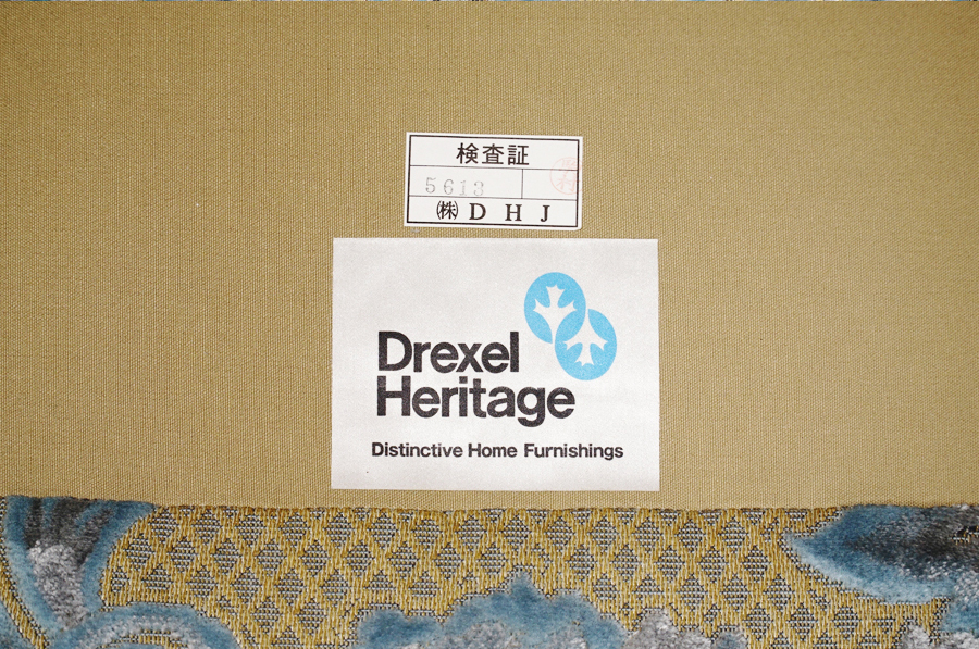 ラベル　Drexel Heritage(ドレクセルヘリテイジ) Upholstery(アップホルスタリー) 1人掛けソファ　アドア東京