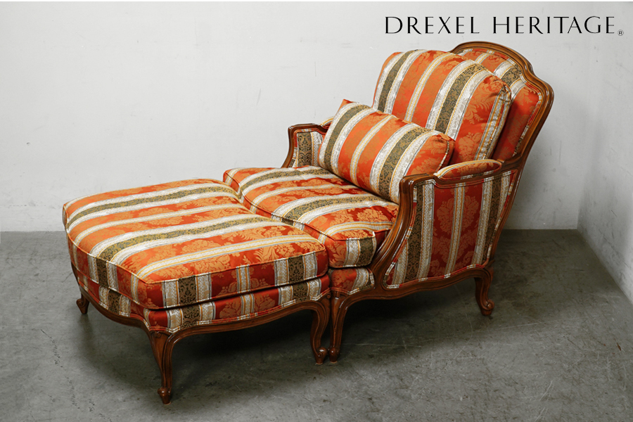 Drexel Heritage(ドレクセルヘリテイジ) Upholstery(アップホルスタリー) 1人掛けソファ+オットマンセット　アドア東京