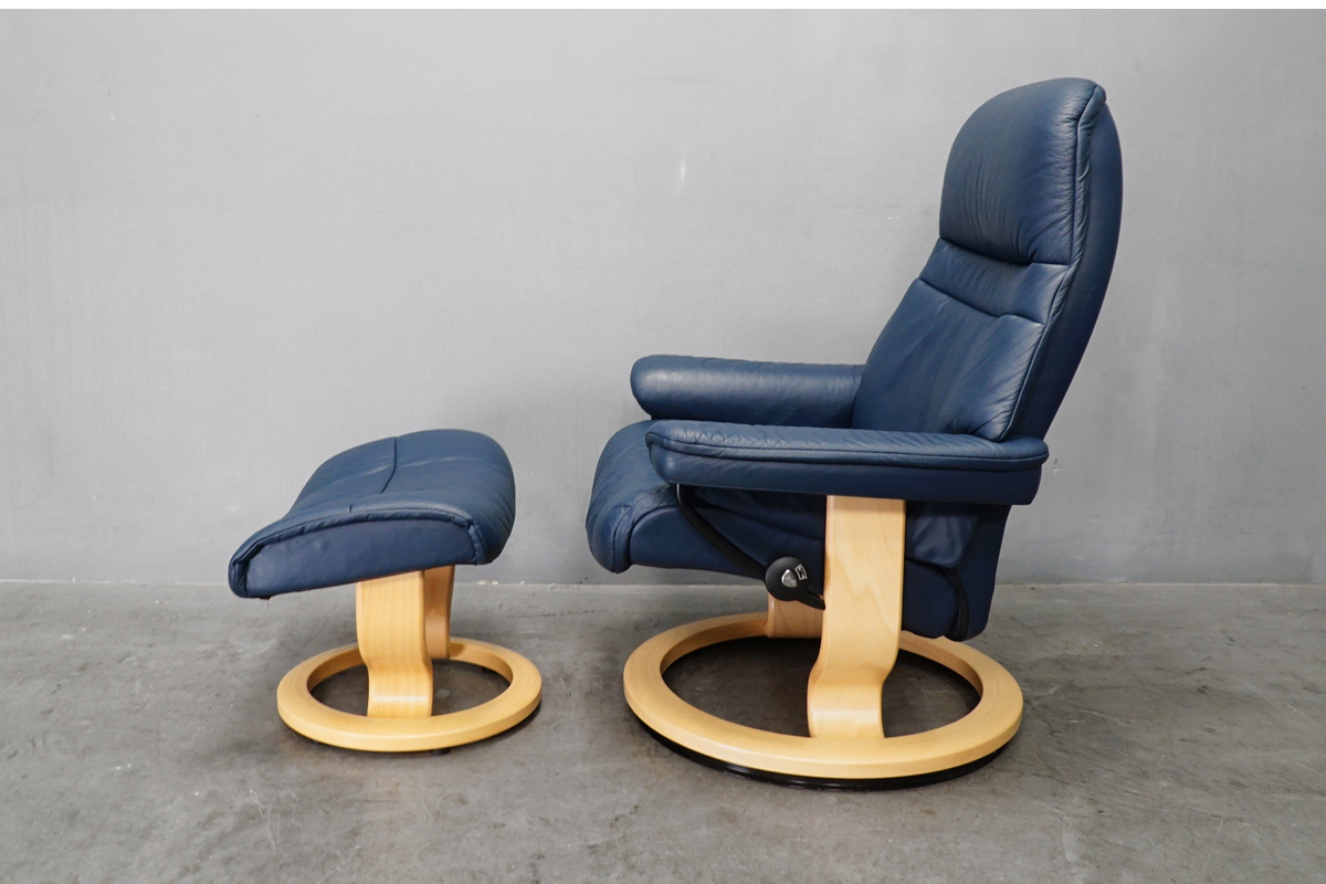 EKORNES(エコーネス) Stressless(ストレスレス) サンライズ Mサイズ リクライニングチェアセット　側面