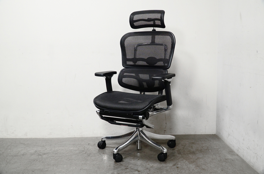 Ergohuman Pro(エルゴヒューマンプロ)  デスクチェア ヘッドレスト有りハイバック ブラック　アドア東京