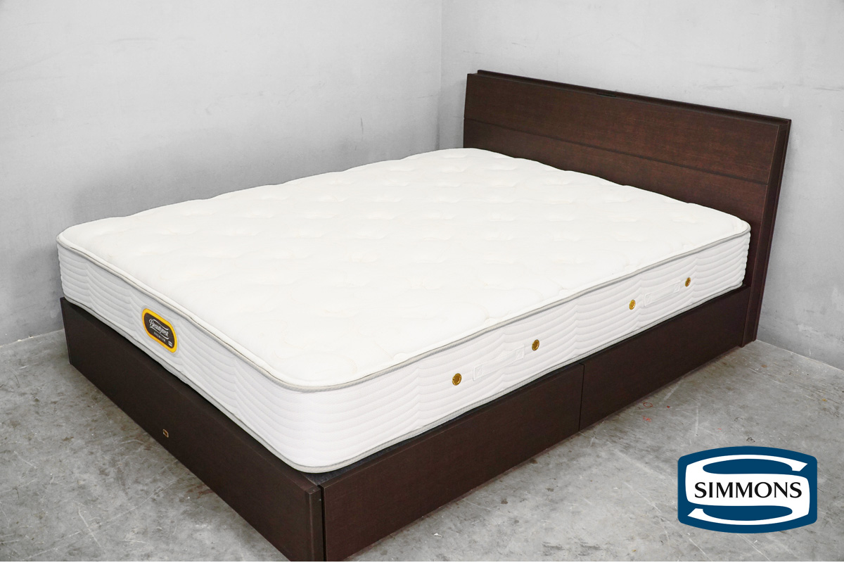 Simmons(シモンズ )ビューティレスト プレミアム ゴールデンバリューマットレス付き クイーンサイズベッド