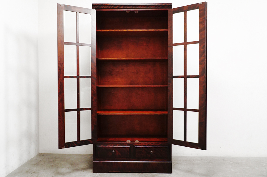 内部 北海道民芸家具 本棚 ブックケース カップボードキャビネット 洋家具 アドア東京