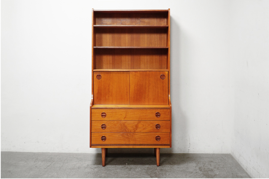 北欧ヴィンテージ家具 カップボード チーク キャビネット シェルフ 本棚 飾り棚 食器棚　アドア東京