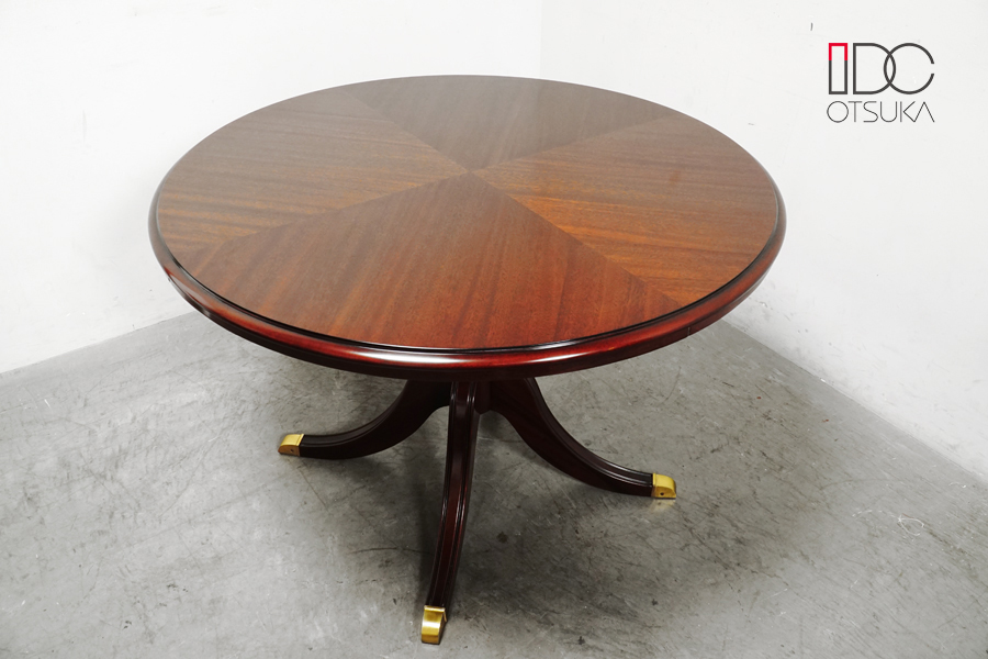 全体　IDC大塚家具 英国 リージェンシー様式 マホガニー材 ペディスタル ダイニングテーブル　アドア東京