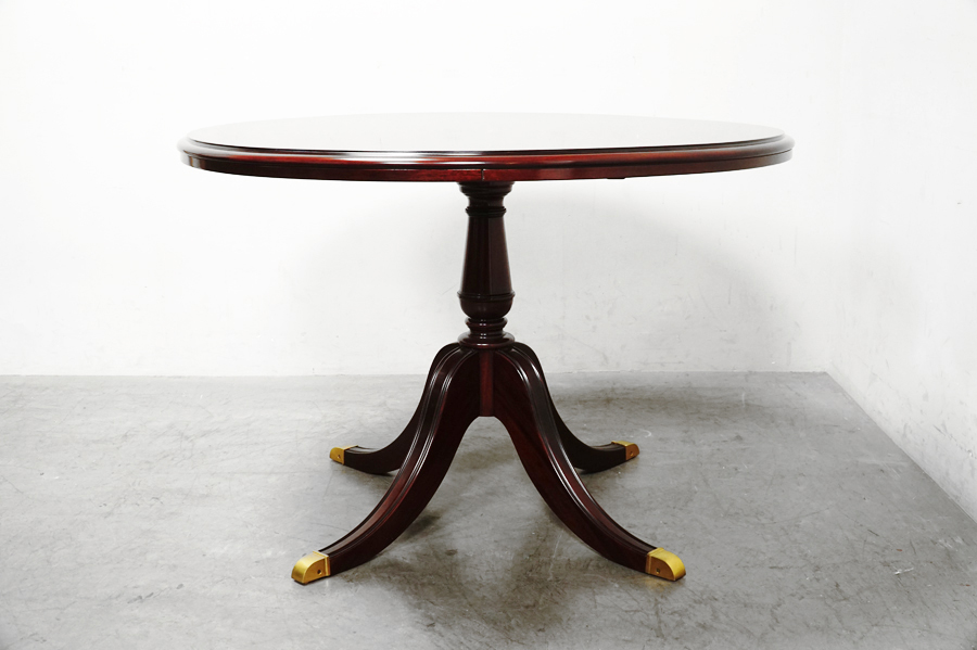 側面　IDC大塚家具 英国 リージェンシー様式 マホガニー材 ペディスタル ダイニングテーブル　アドア東京