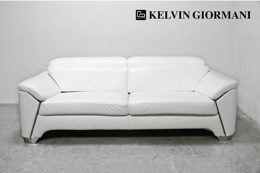 KELVIN GIORMANI (ケルビンジョルマーニ) LUSSO (ルッソ) 白本革 2.5人掛けソファ アドア東京
