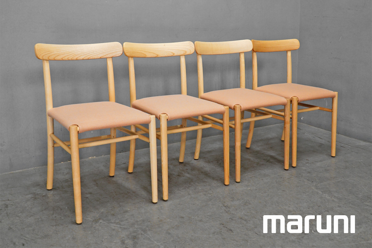 maruni(マルニ木工) Lightwood(ライトウッド) チェア4脚セット アッシュ サンドピンク ジャスパーモリソン
