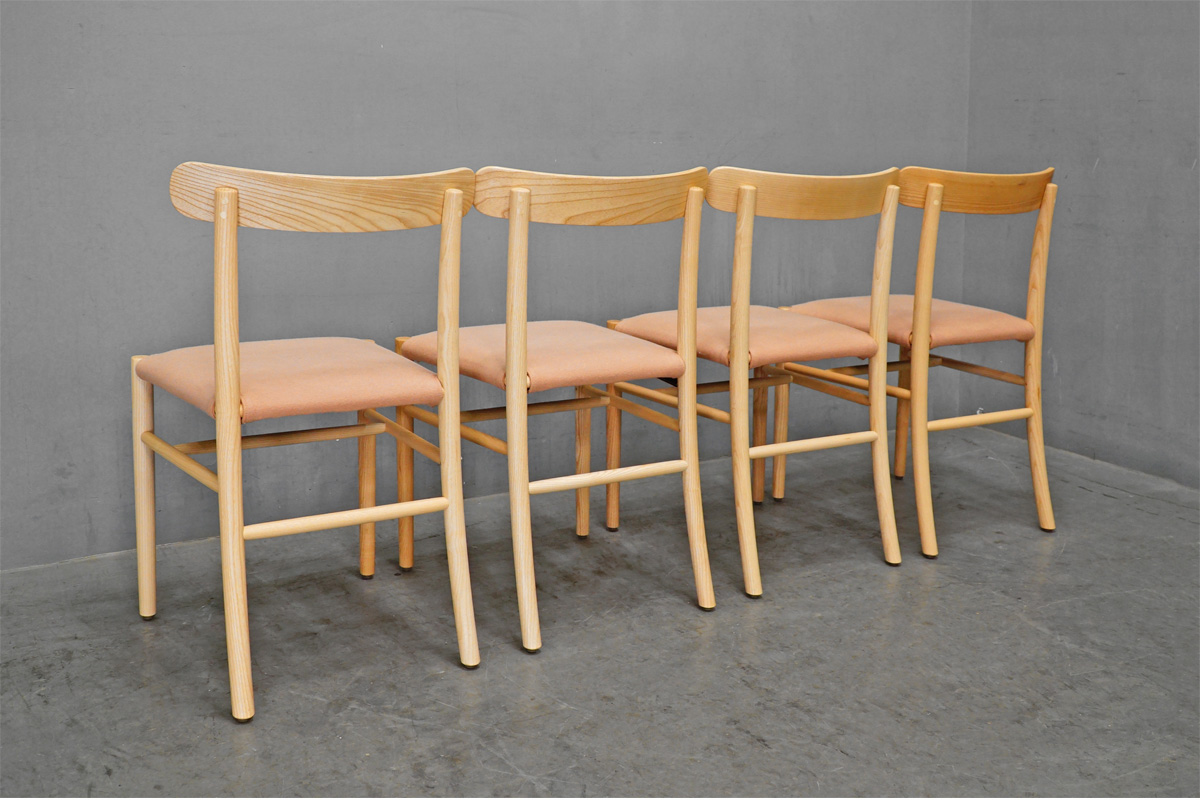 maruni(マルニ木工) Lightwood(ライトウッド) チェア4脚セット アッシュ サンドピンク ジャスパーモリソン　背面