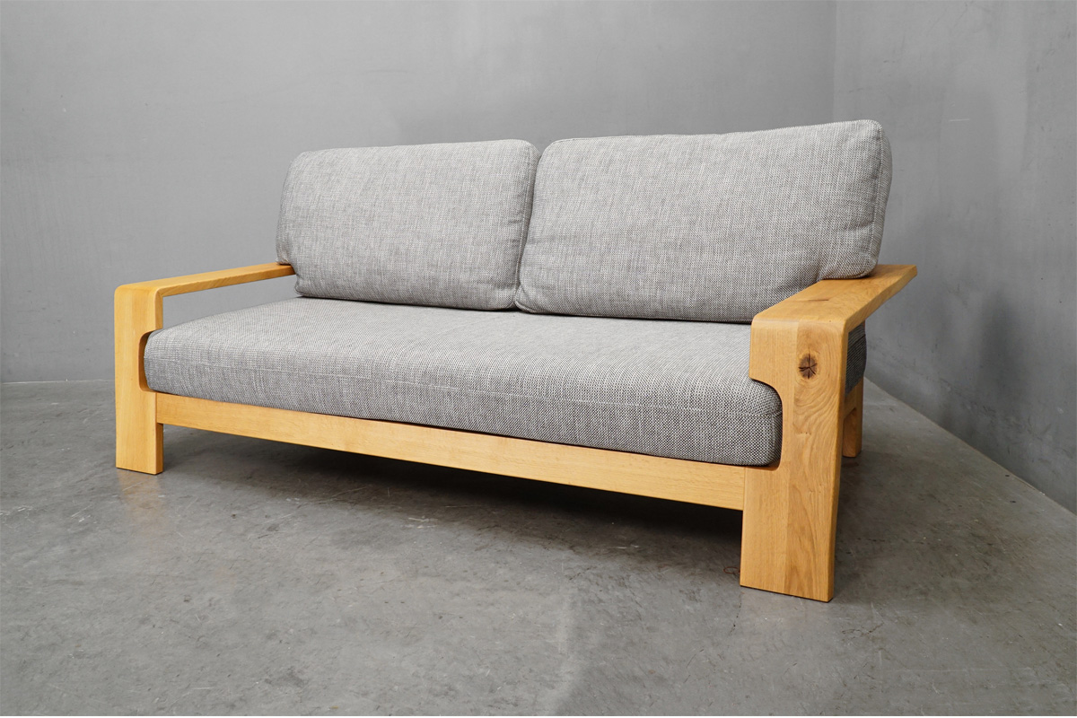 飛騨産業(HIDA) 風のうた ナラ無垢材 3人掛けソファ