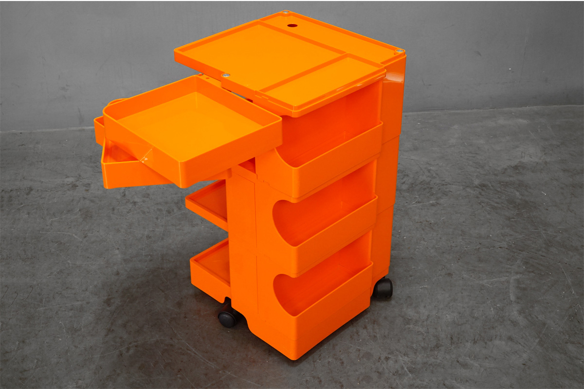 B-Line(ビーライン）ボビーワゴン 3段3トレイ 廃盤オレンジ　斜め