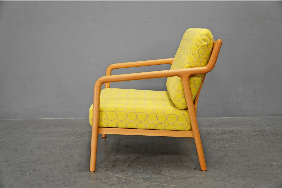 宮崎椅子製作所 PePe(ペペ) 1人掛けソファ(1シーター・1P) ブナ材 タンバリン　側面