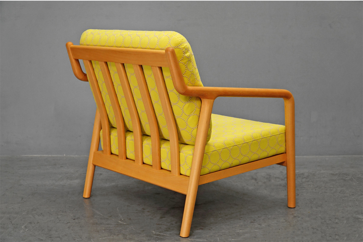 宮崎椅子製作所 PePe(ペペ) 1人掛けソファ(1シーター・1P) ブナ材 タンバリン　背面