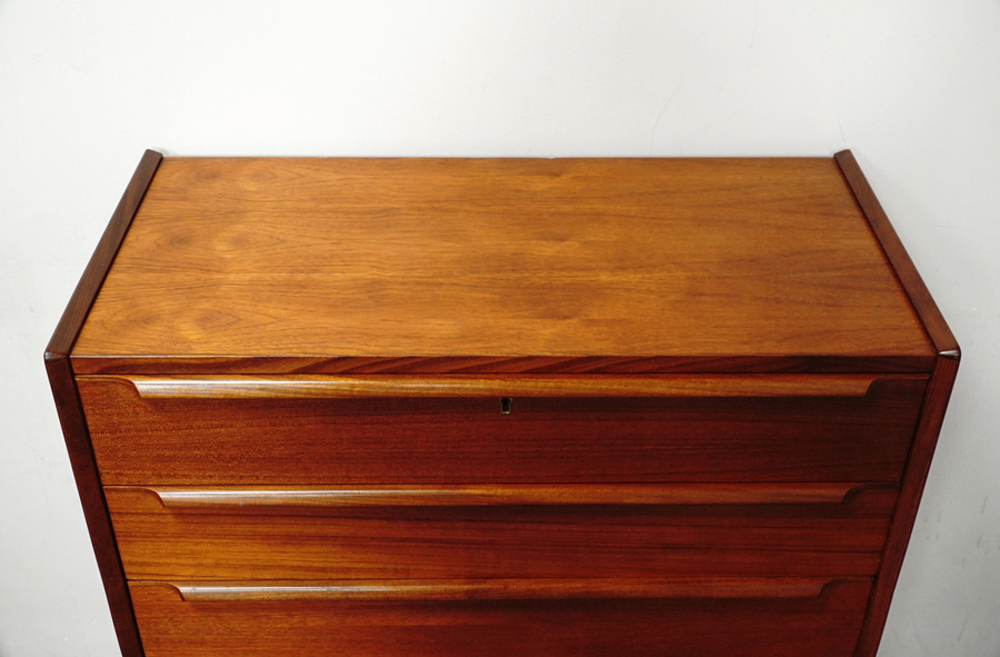 天板 北欧ヴィンテージ家具 デンマーク製 6段チェスト スカンジナビアン チーク ドロワー収納　アドア東京