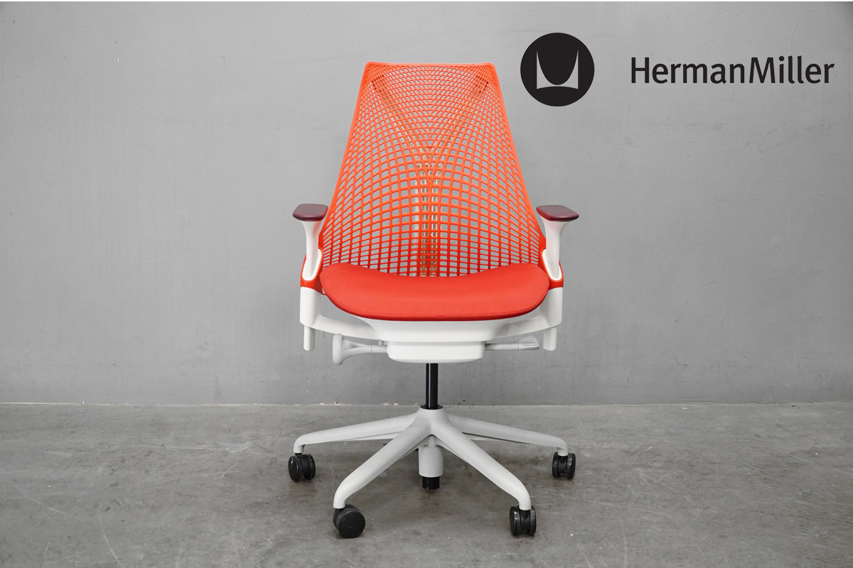 HermanMiller(ハーマンミラー) SAYL Chair(セイルチェア) レッド×ホワイト フォグベース アジャスタブルアーム