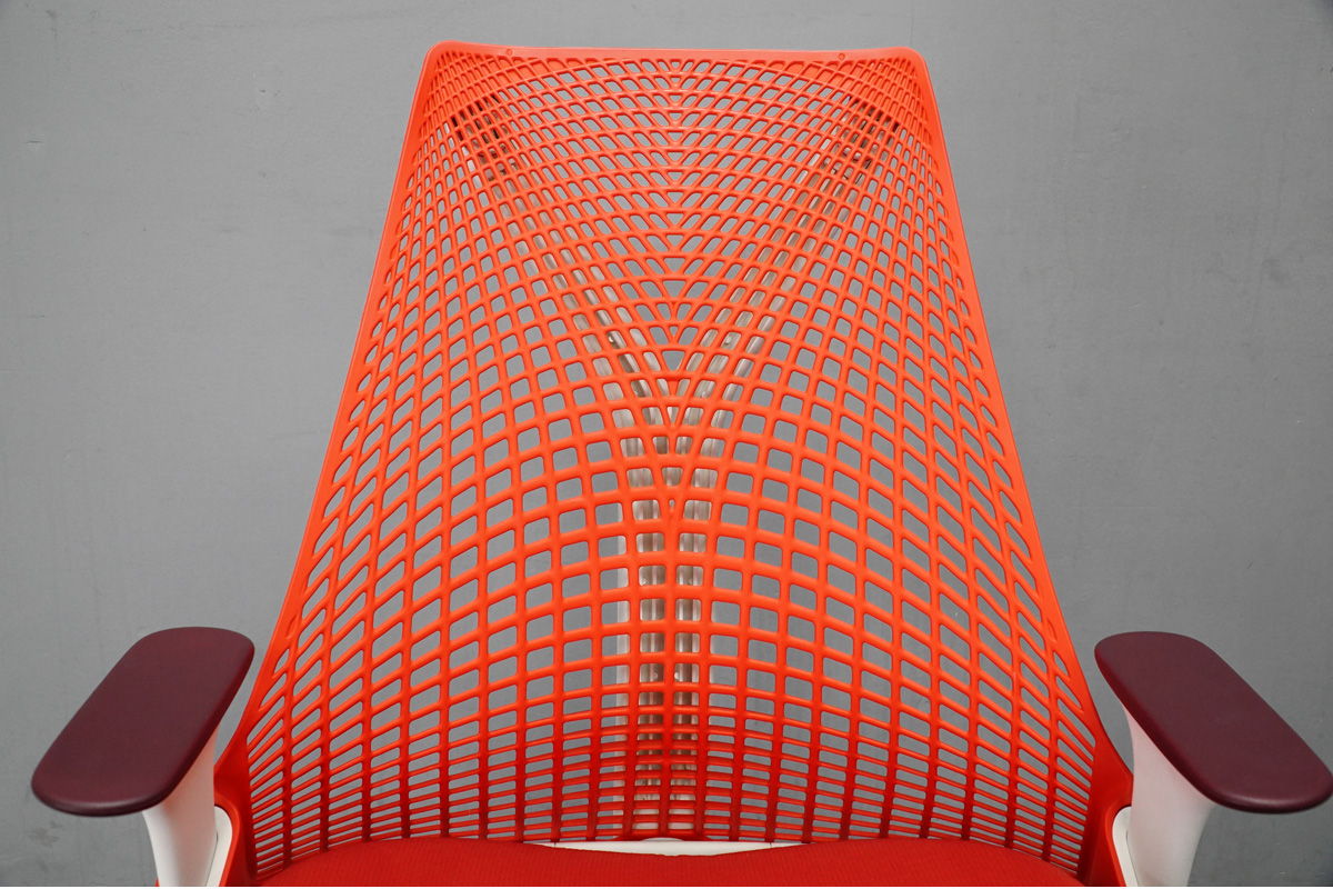 HermanMiller(ハーマンミラー) SAYL Chair(セイルチェア) レッド×ホワイト フォグベース アジャスタブルアーム　背もたれ