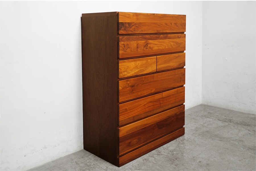 高野木工 LECCE 90(レッチェ) ハイチェスト  6段 ウォールナット材 タンス ドロワー　アドア東京