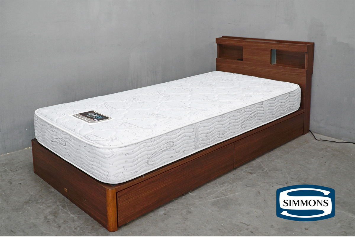 Simmons(シモンズ) ビューティレスト Twin collection(ツインコレクション)マットレス付 ドロワータイプシングルベッド